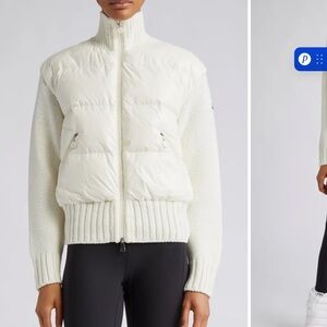 Moncler Ivory Jacket with Knit Details